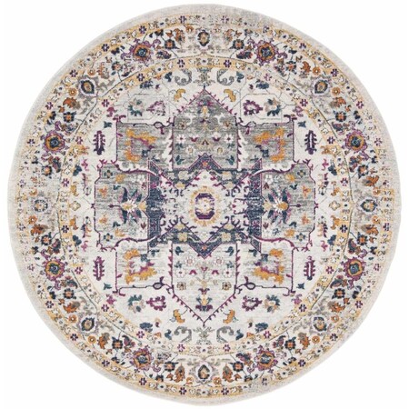 Safavieh 6 ft. 7 in. x 6 ft. 7 in. Evoke Round Power-Loomed Rug Ivory & Gray EVK275A-7R